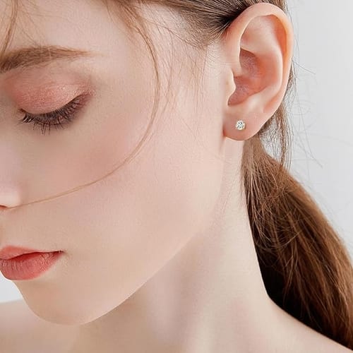 Classic Gold Moissanite Stud Earrings