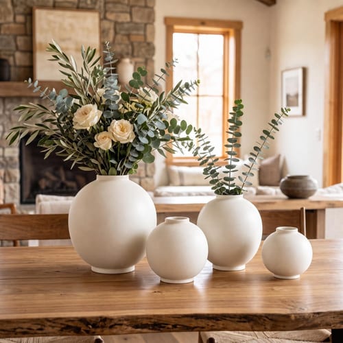 Classic White Ceramic Vase