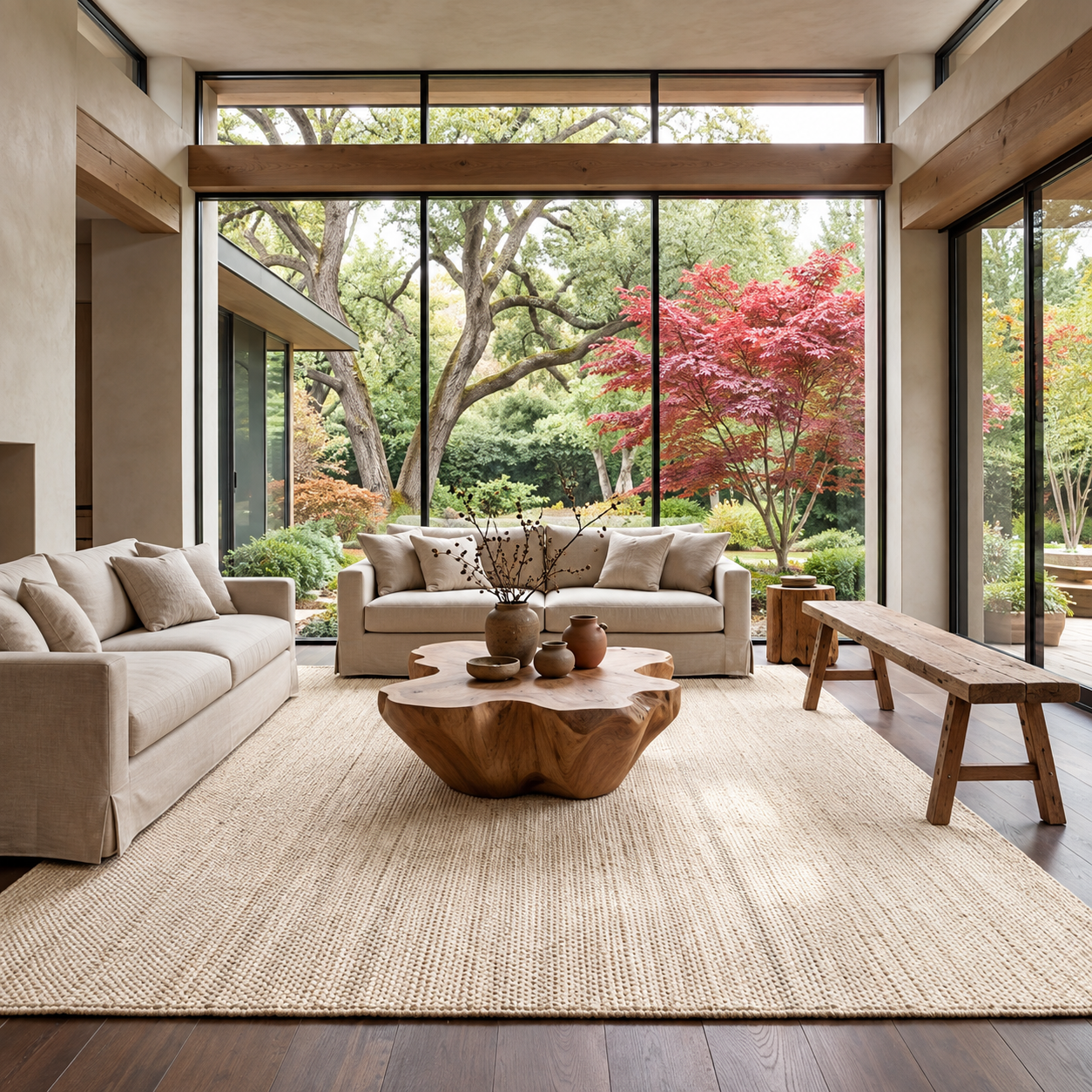 Natural Off-White Flatweave Area Rug