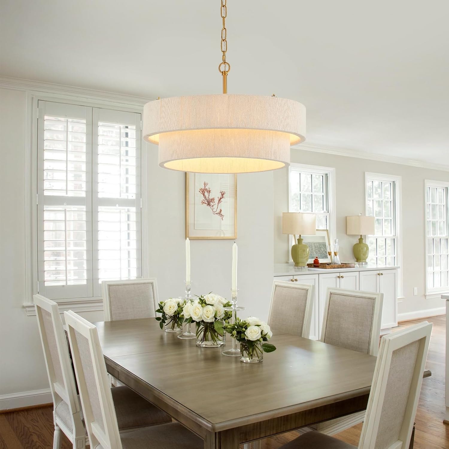 Woven Rattan Drum Chandelier
