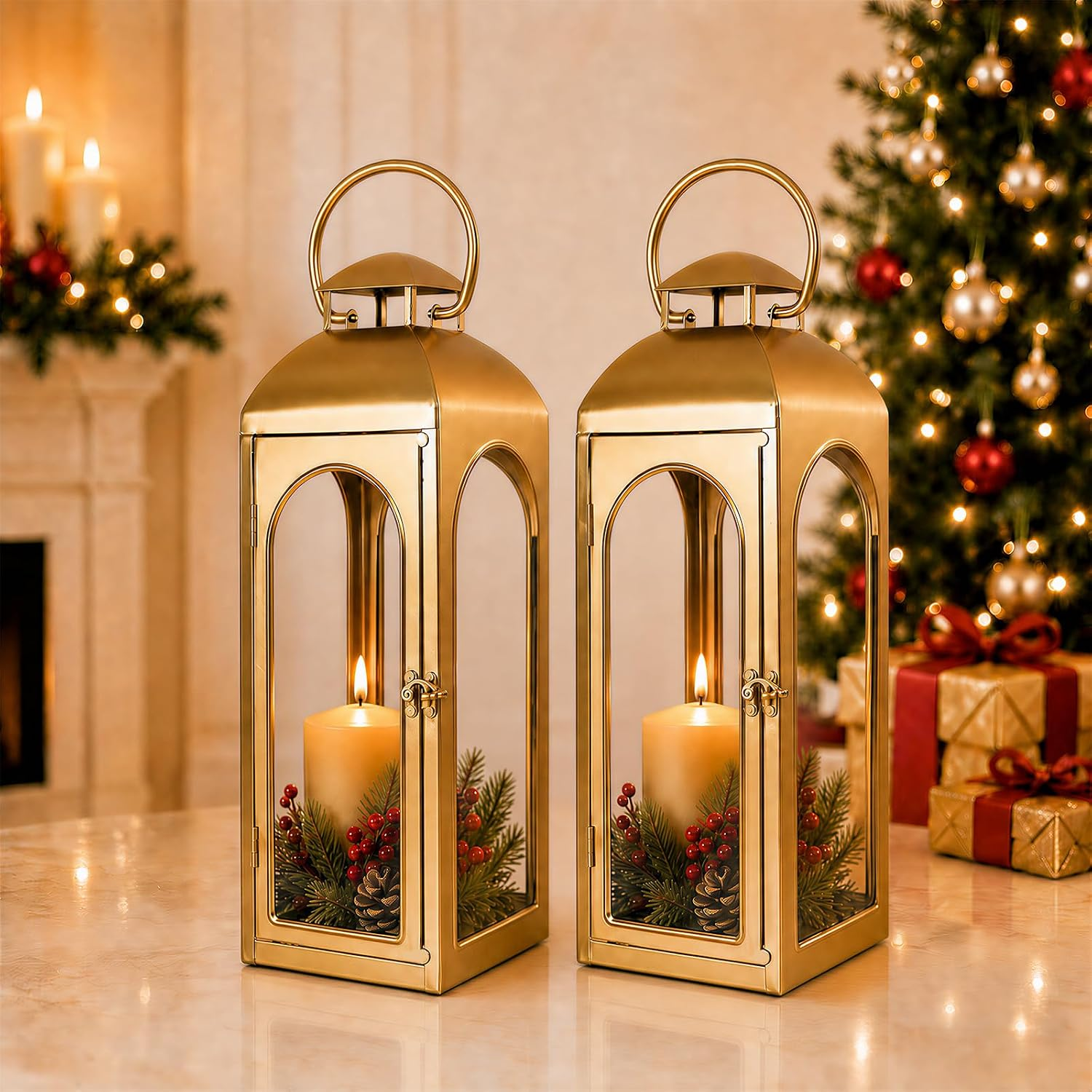 Elegant Gold Architectural Lanterns